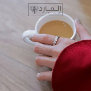 خاتم فضة بتصميم سادة