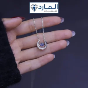 قلادة هلال الريشة فضة 925